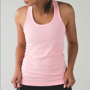 Lululemon light neon peach Run Swiftly tank